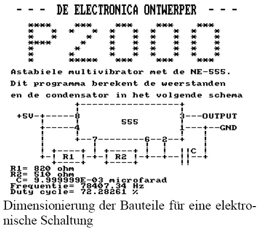 Dimensionierung der Bauteile für eine Elektroschaltung