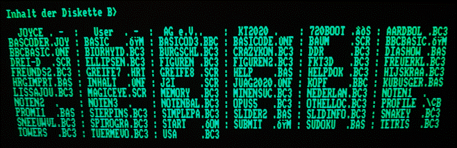 Inhalt PD Diskette